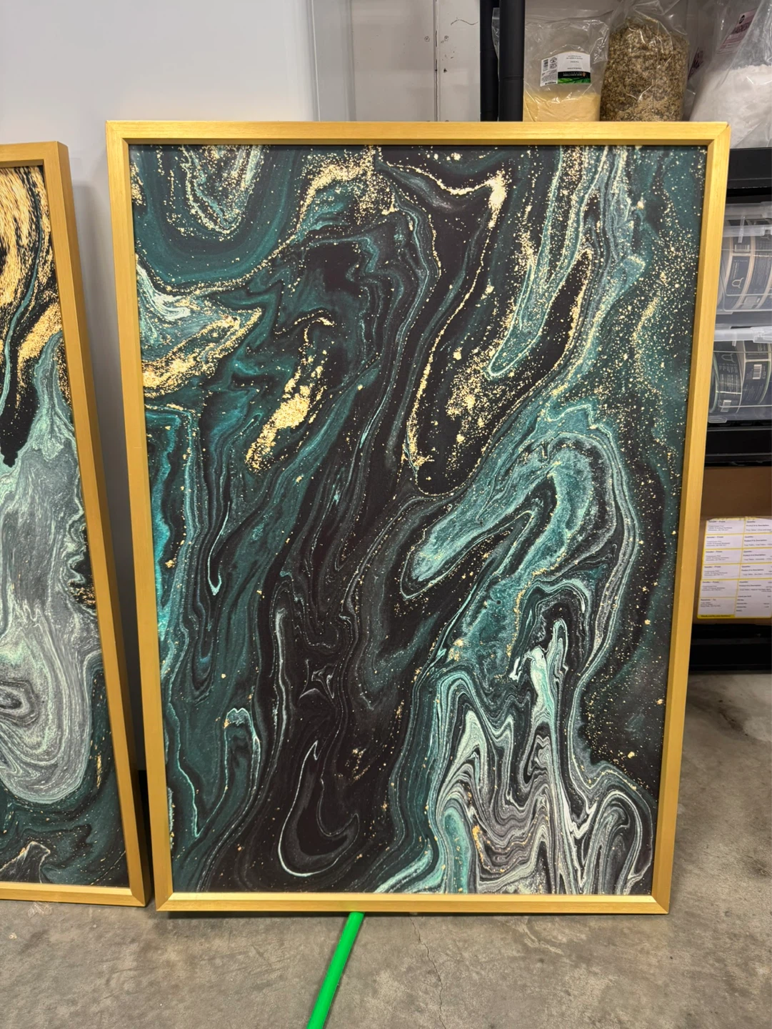 Gold Framed Blue/Teal Wall Art (Set of 3) $150