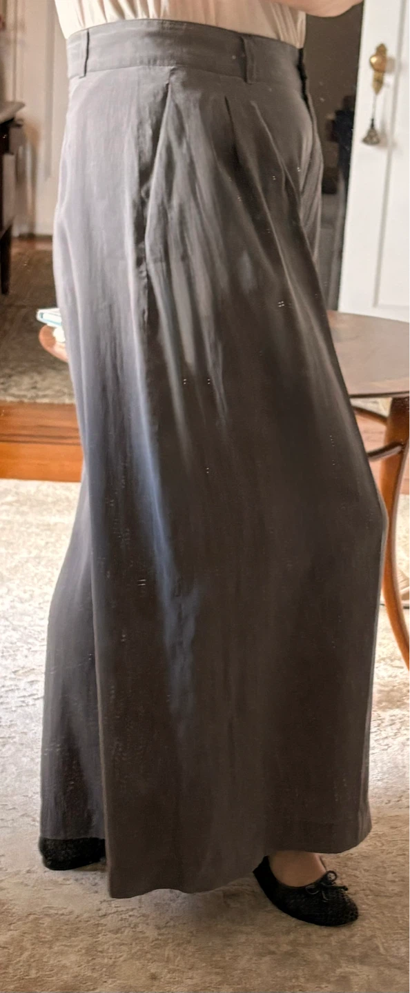ZARA palazzo pants, taupe/gray color - photo 2