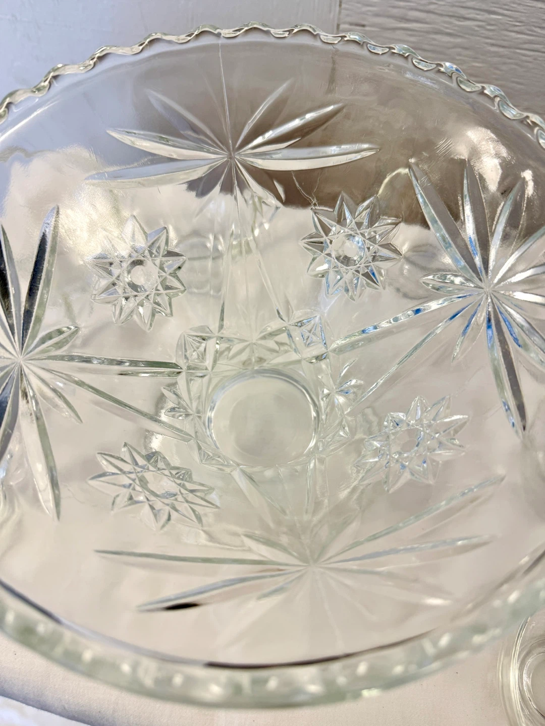 Glass Pedestal Punch Bowl Set with Ladle and Cups - photo 3