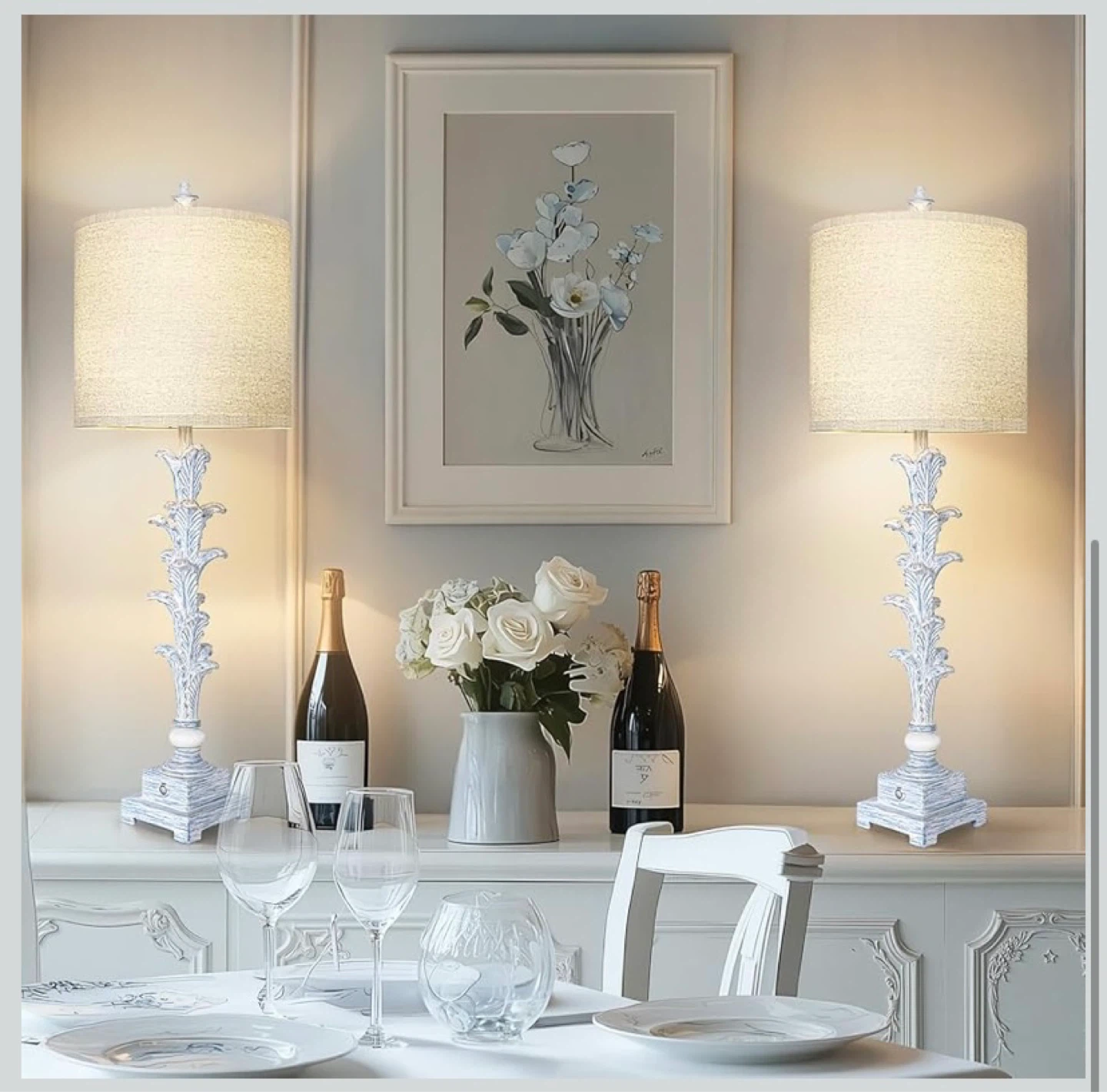 New Tall 33” Table Lamps  USB ports - photo 3