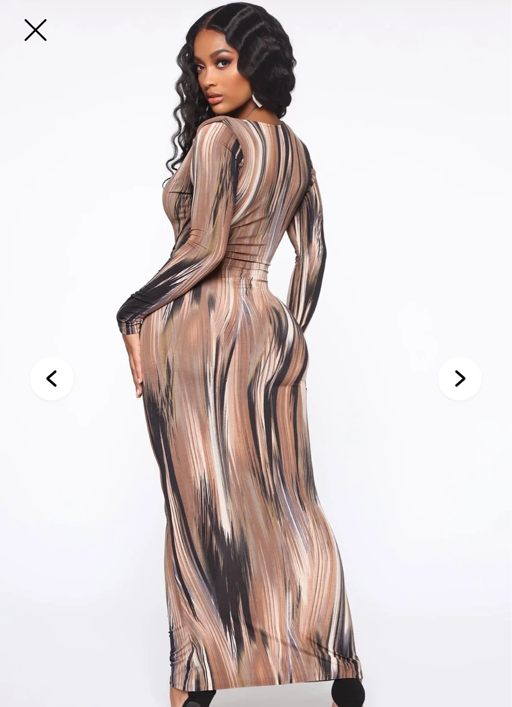 XL Fashion Nova Maxi Dress with Abstract Print and Tie Waist - photo 2