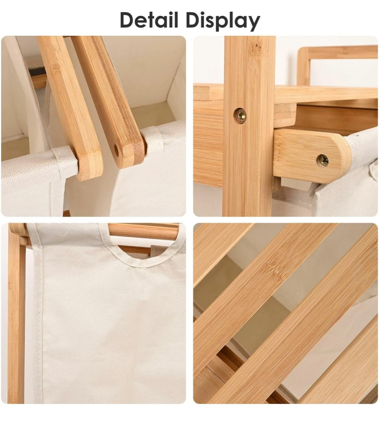 60L Laundry Hamper with Removable Bags & Storage Shelf - photo 2