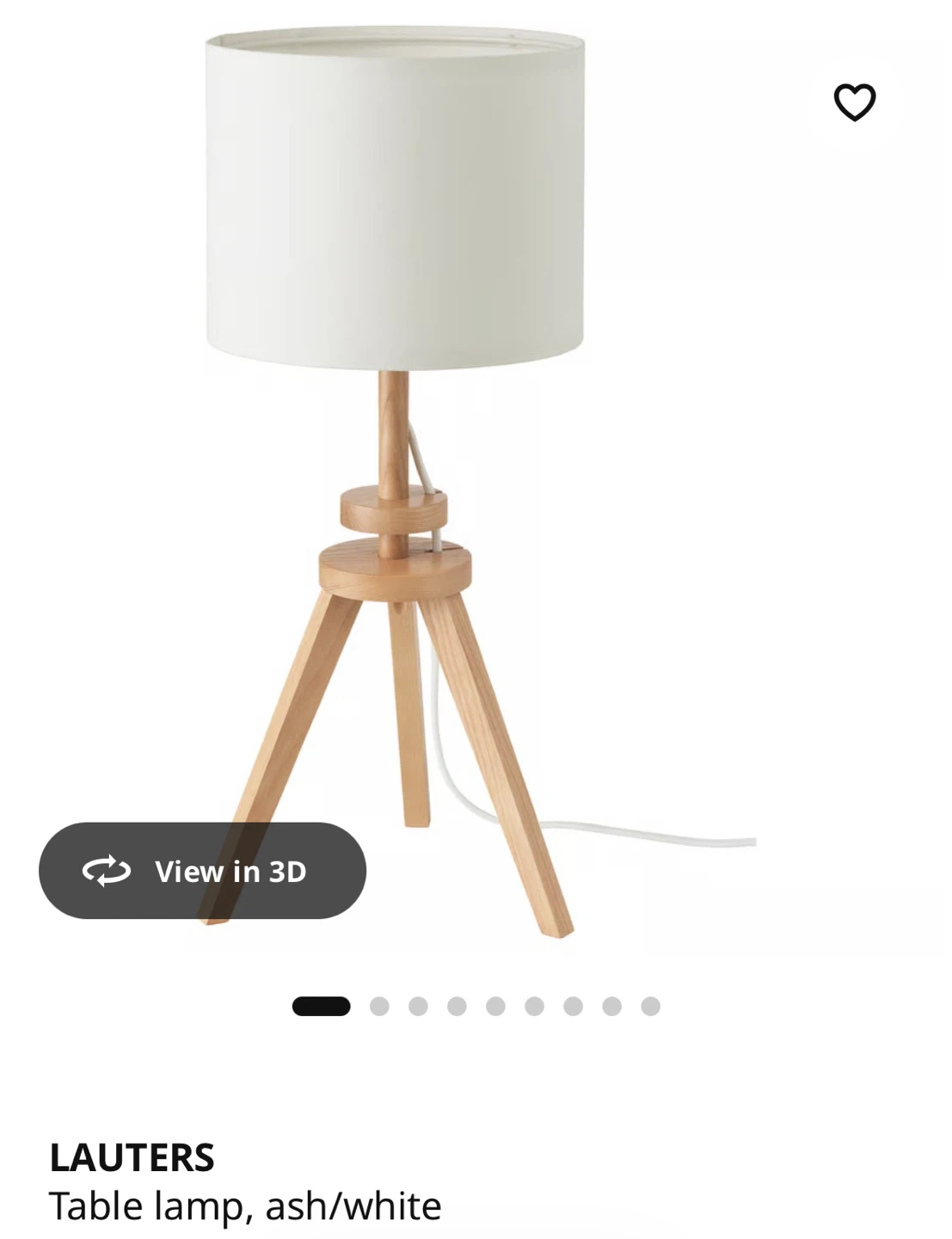 IKEA LAUTERS Table Lamp - Ash/White - photo 3