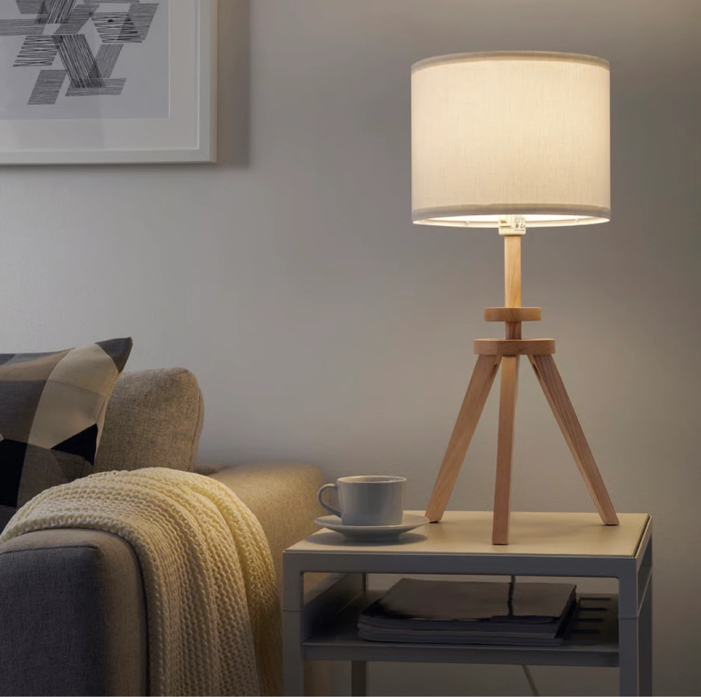 IKEA LAUTERS Table Lamp - Ash/White