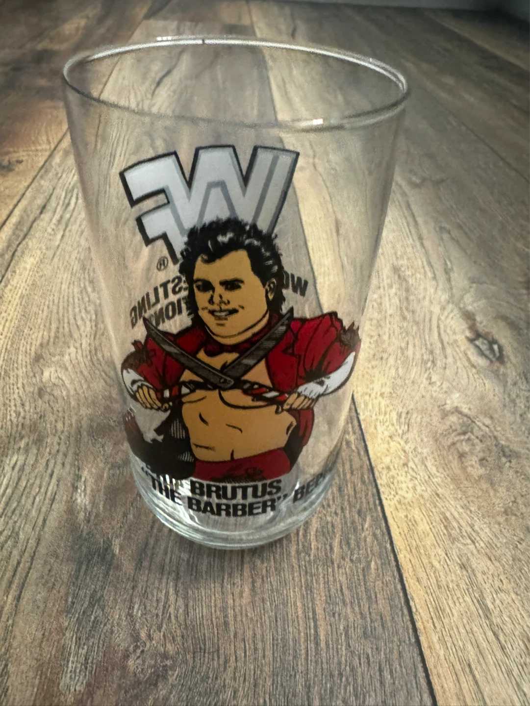 WWF Brutus The Barber Beefcake Glass