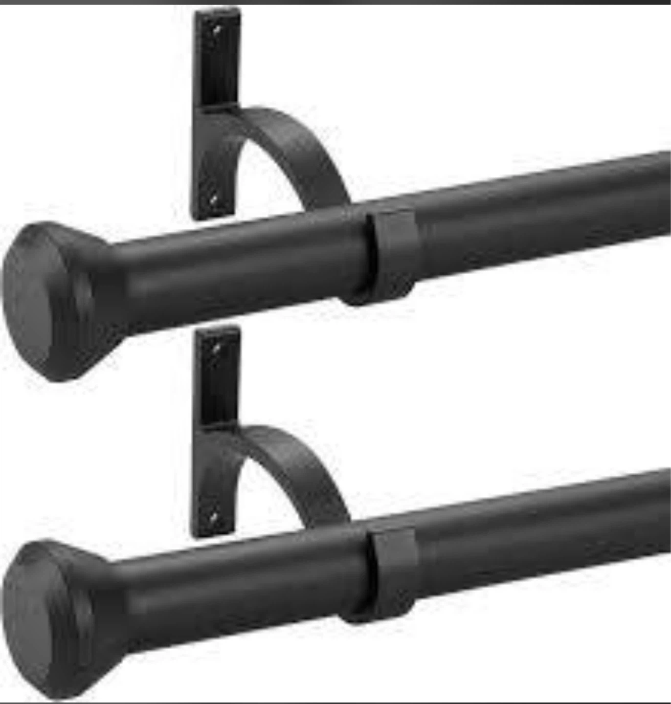 Bronze Curtain Rod Set with Decorative Finials