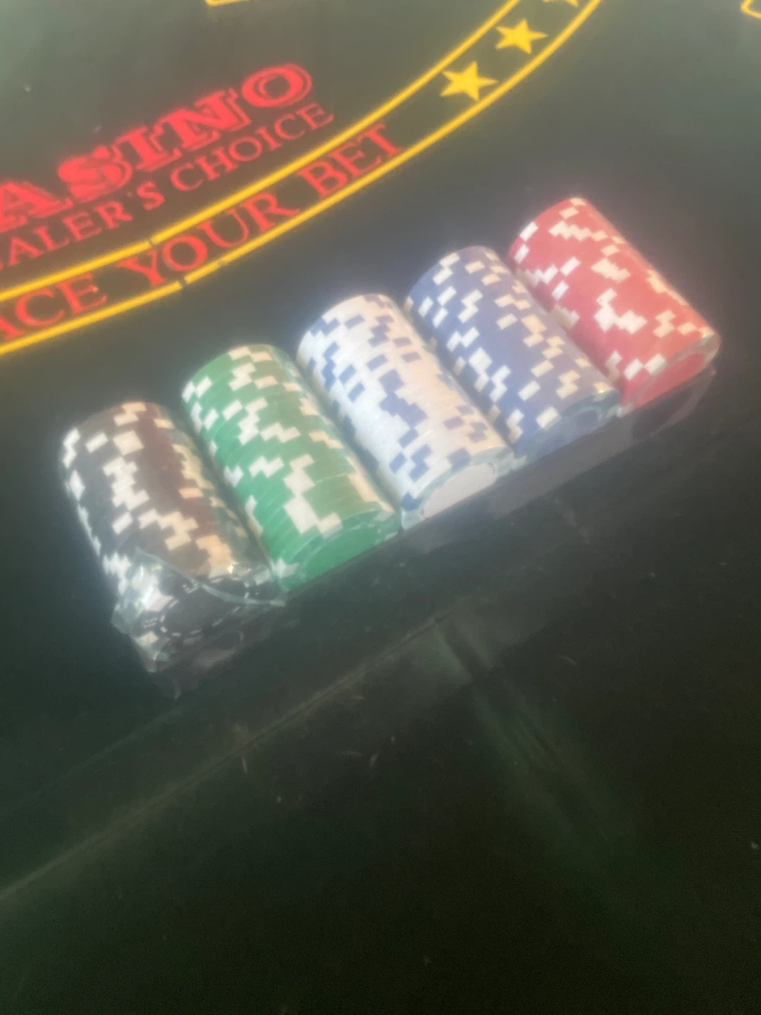 Casino Dealer's Choice Poker Table Top with Chips - photo 2