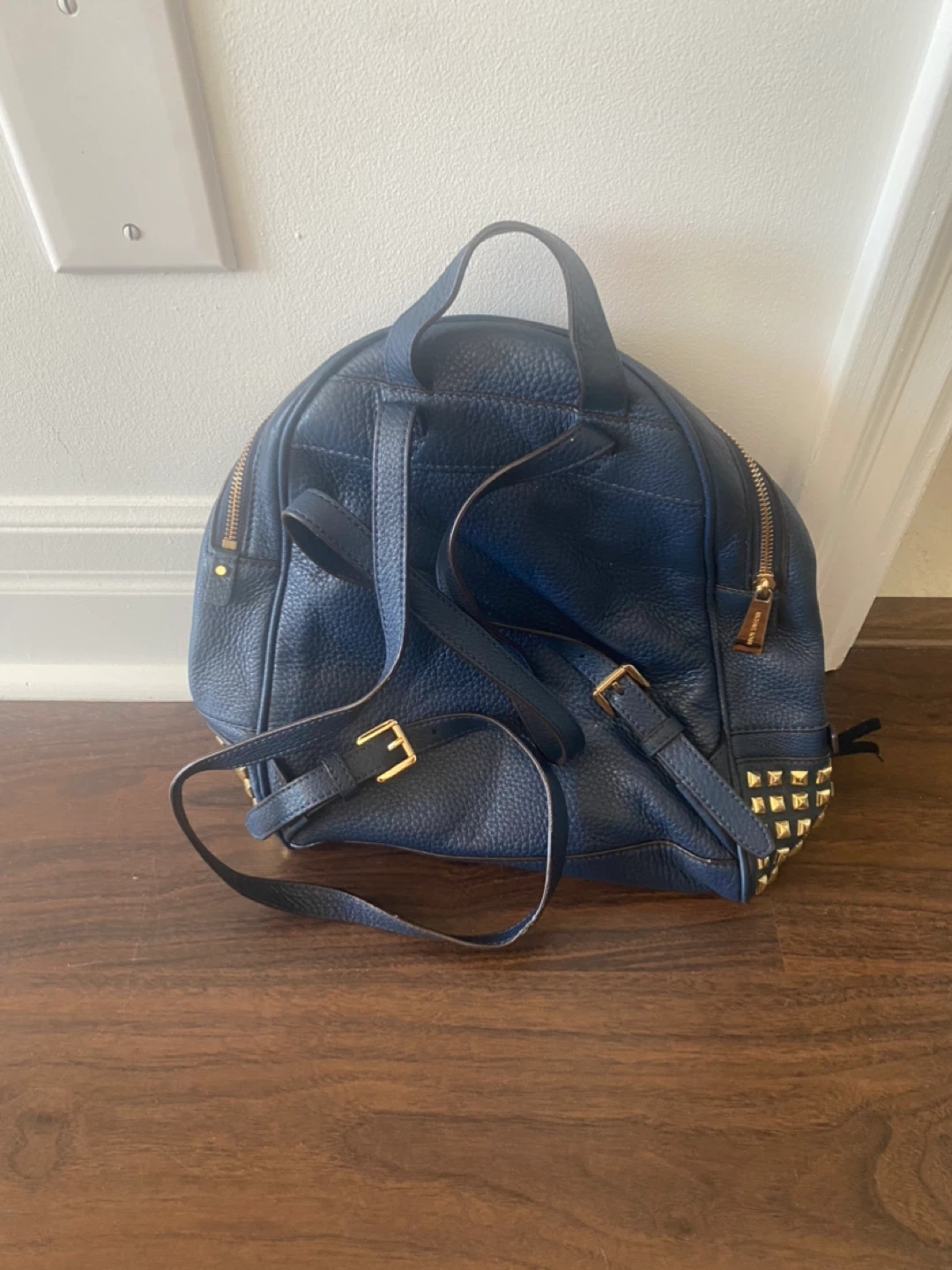 Michael Kors Navy Leather Studded Backpack - photo 2