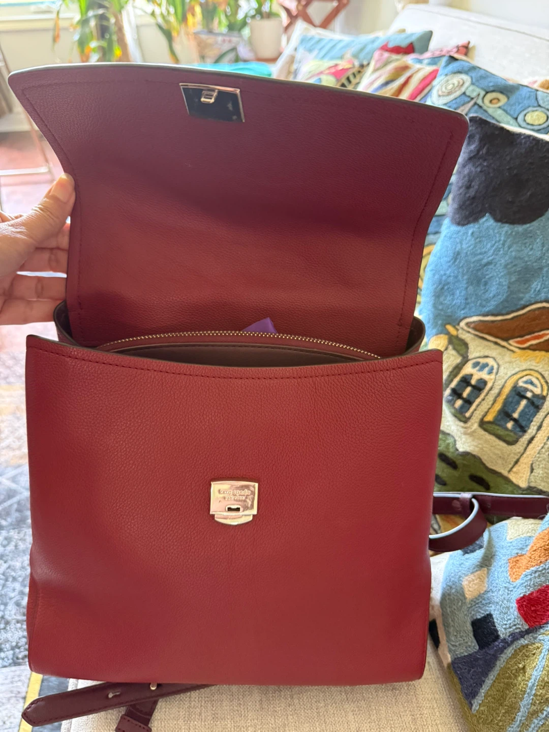 Kate Spade Red Leather Backpack Purse - photo 5