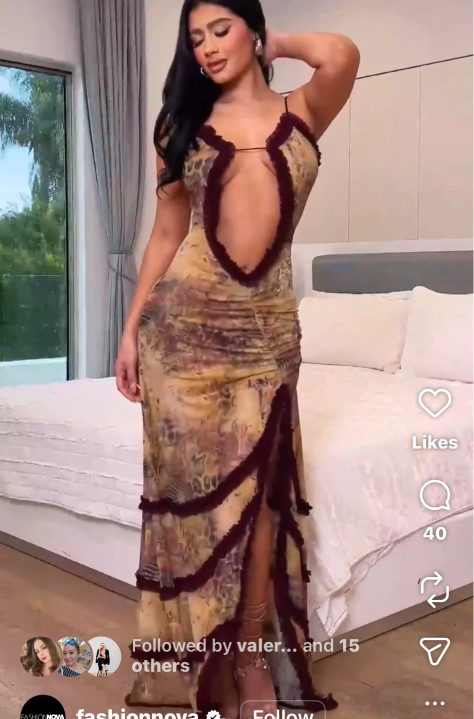 XL Fashion Nova Mesh Ruched Maxi Dress