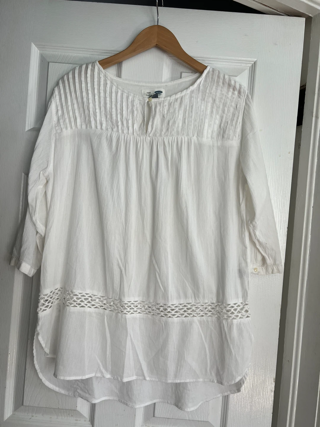 White Embroidered Tunic Top
