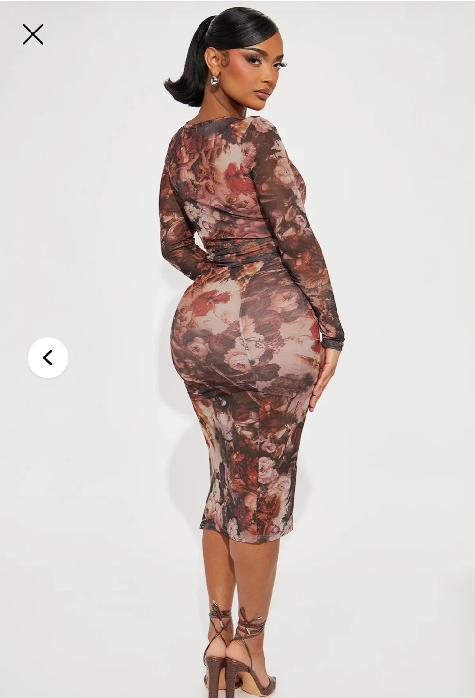 XL Fashion Nova Sheer Floral Print Mesh Dress - photo 2