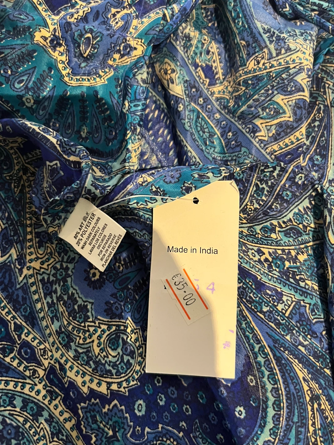 Blue Paisley Maxi Dress with Tassels - photo 5