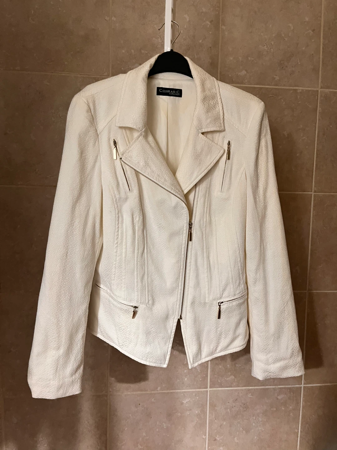 M size Textured Moto Jacket