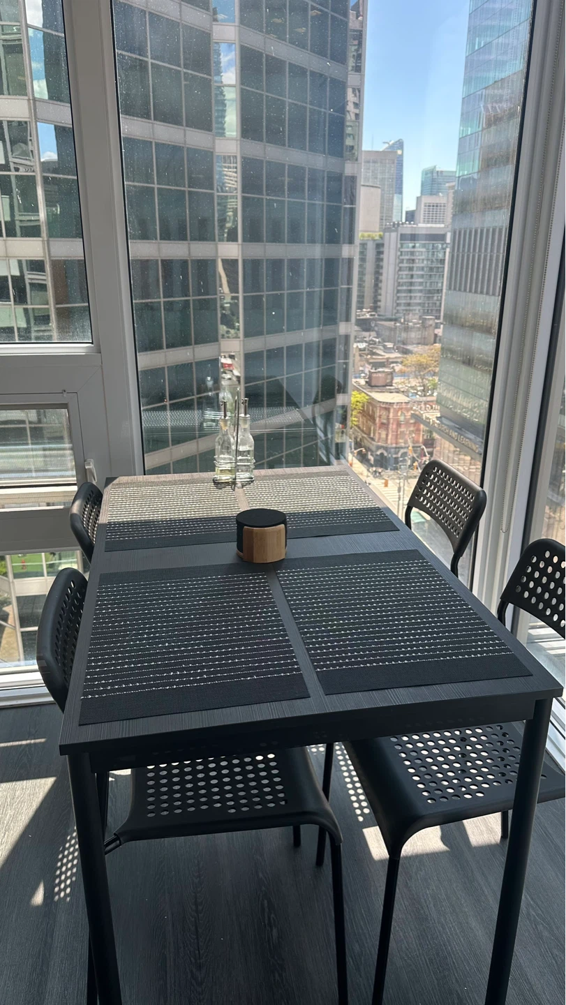Black Dining Table and 4 Chairs Set