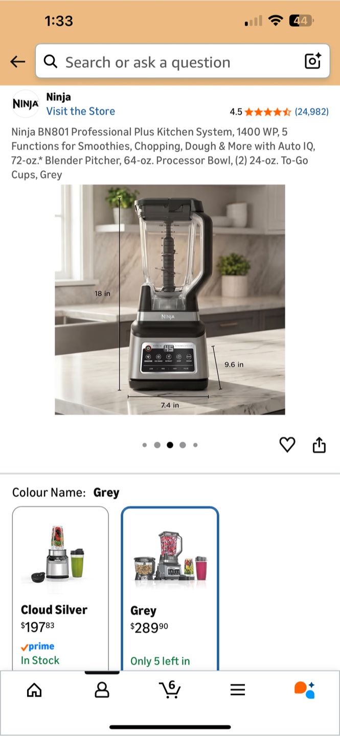 NEW Ninja BN801 Professional Plus Kitchen System 1400W Grey - photo 3