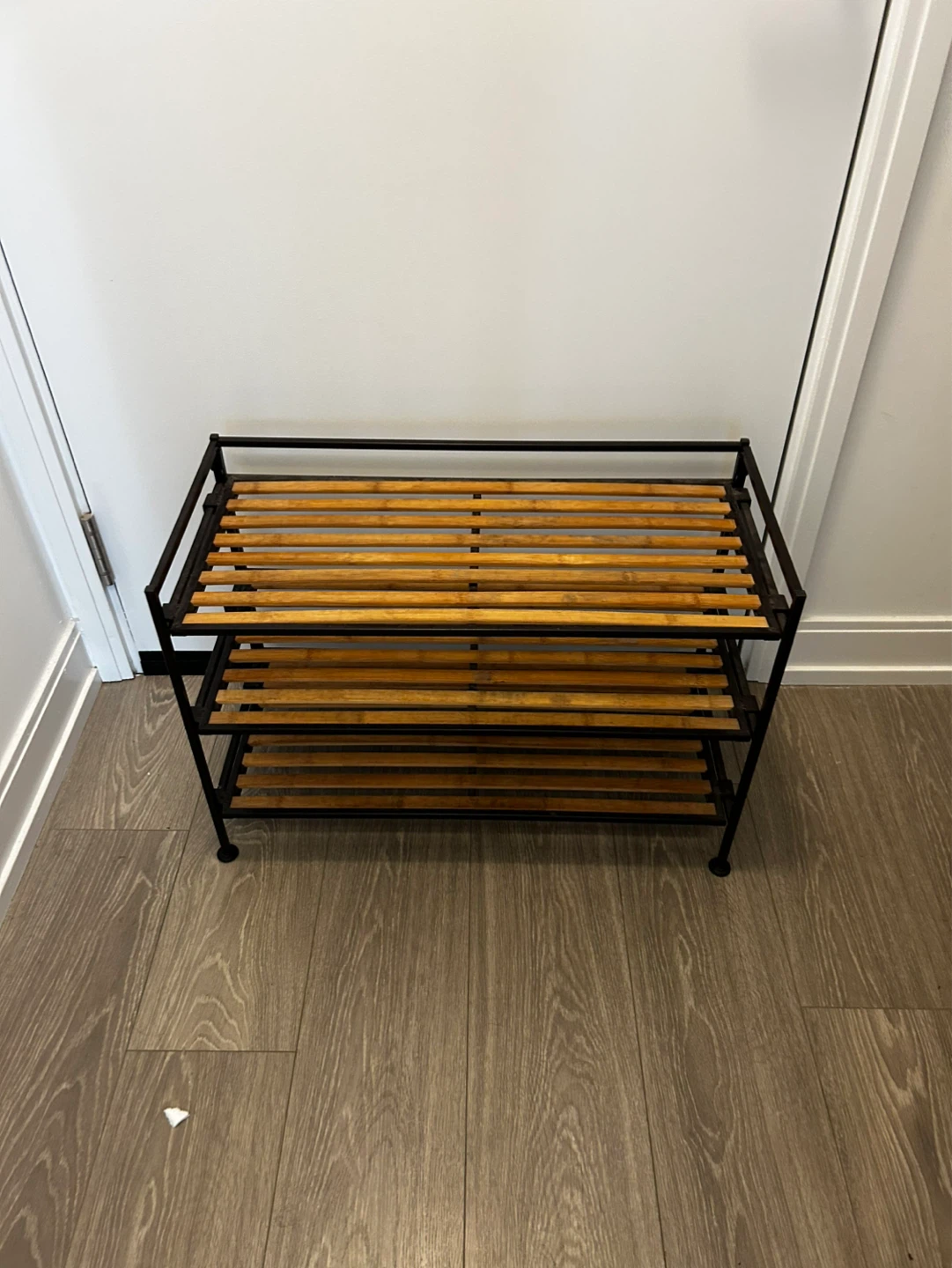 3-Tier Wood and Metal Shoe Rack - photo 4