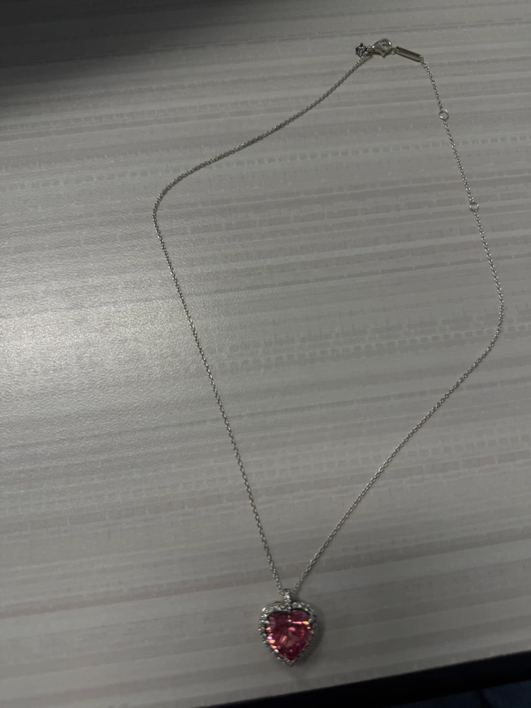 Pandora Pink Halo Heart Collier Necklace Sterling Silver - photo 3