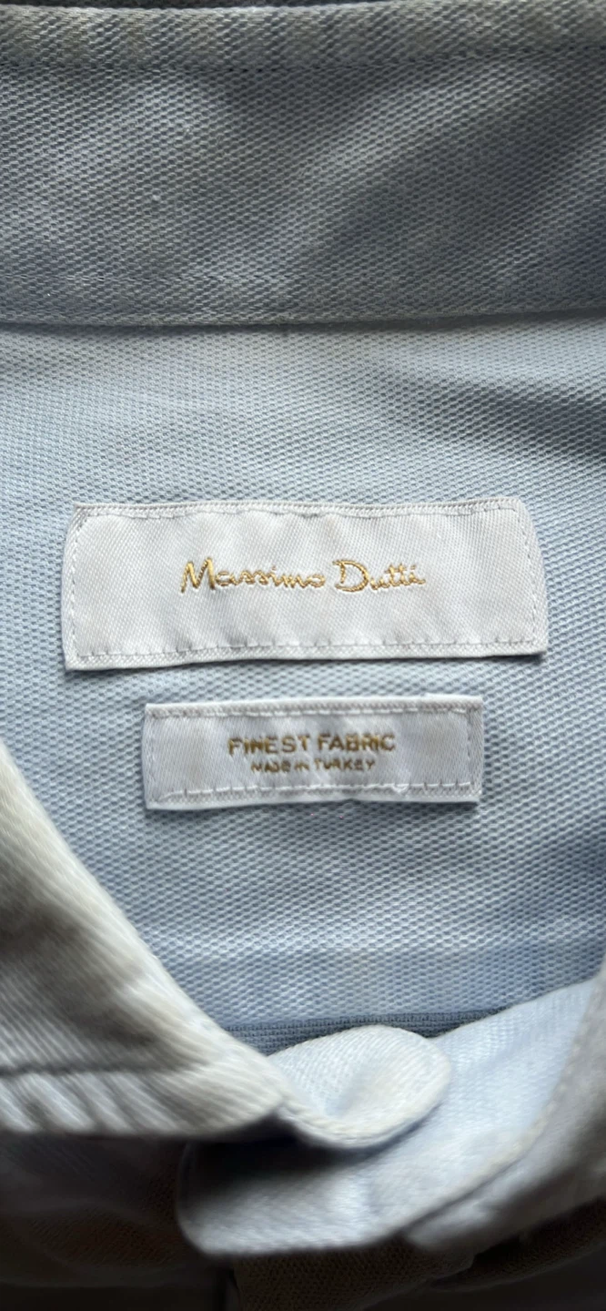 Mens Massimo Dutti Light Blue Button-Down Shirt - Size L - photo 2