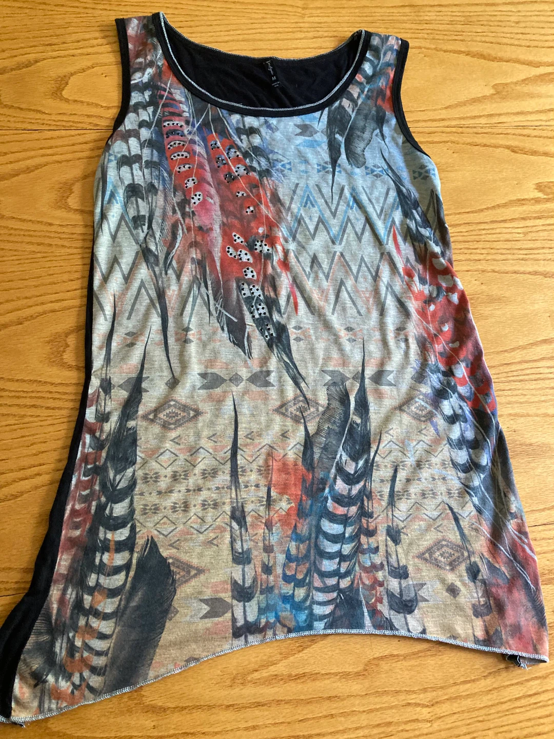 Edista Los Angeles Women's Feather Print Tank Top - Size M
