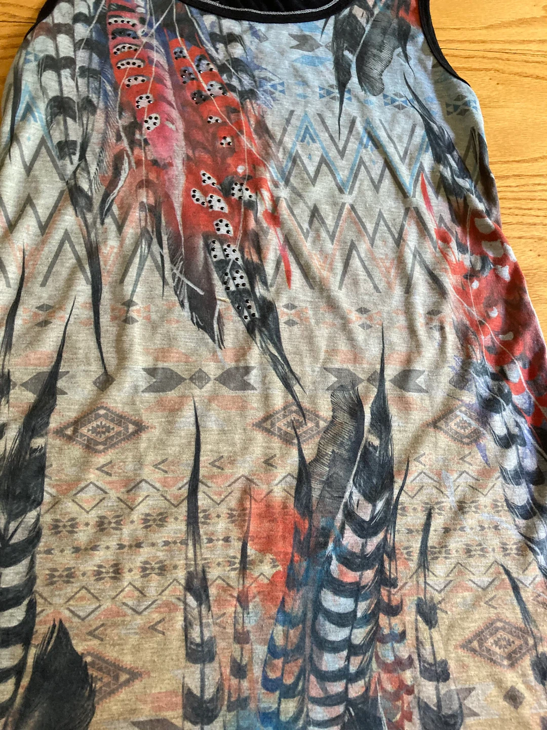 Edista Los Angeles Women's Feather Print Tank Top - Size M - photo 3