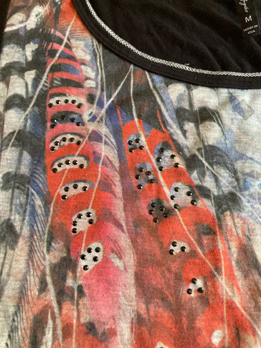 Edista Los Angeles Women's Feather Print Tank Top - Size M - photo 2