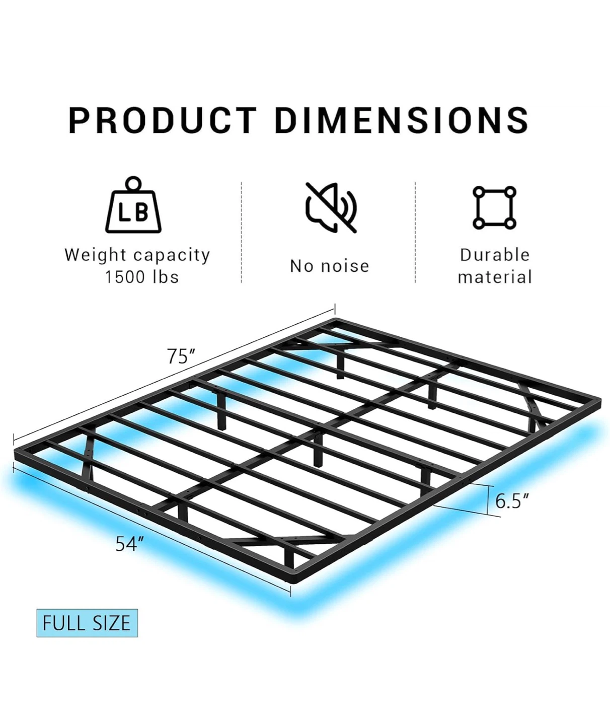 Full Size Floating Metal Bed Frame - photo 2