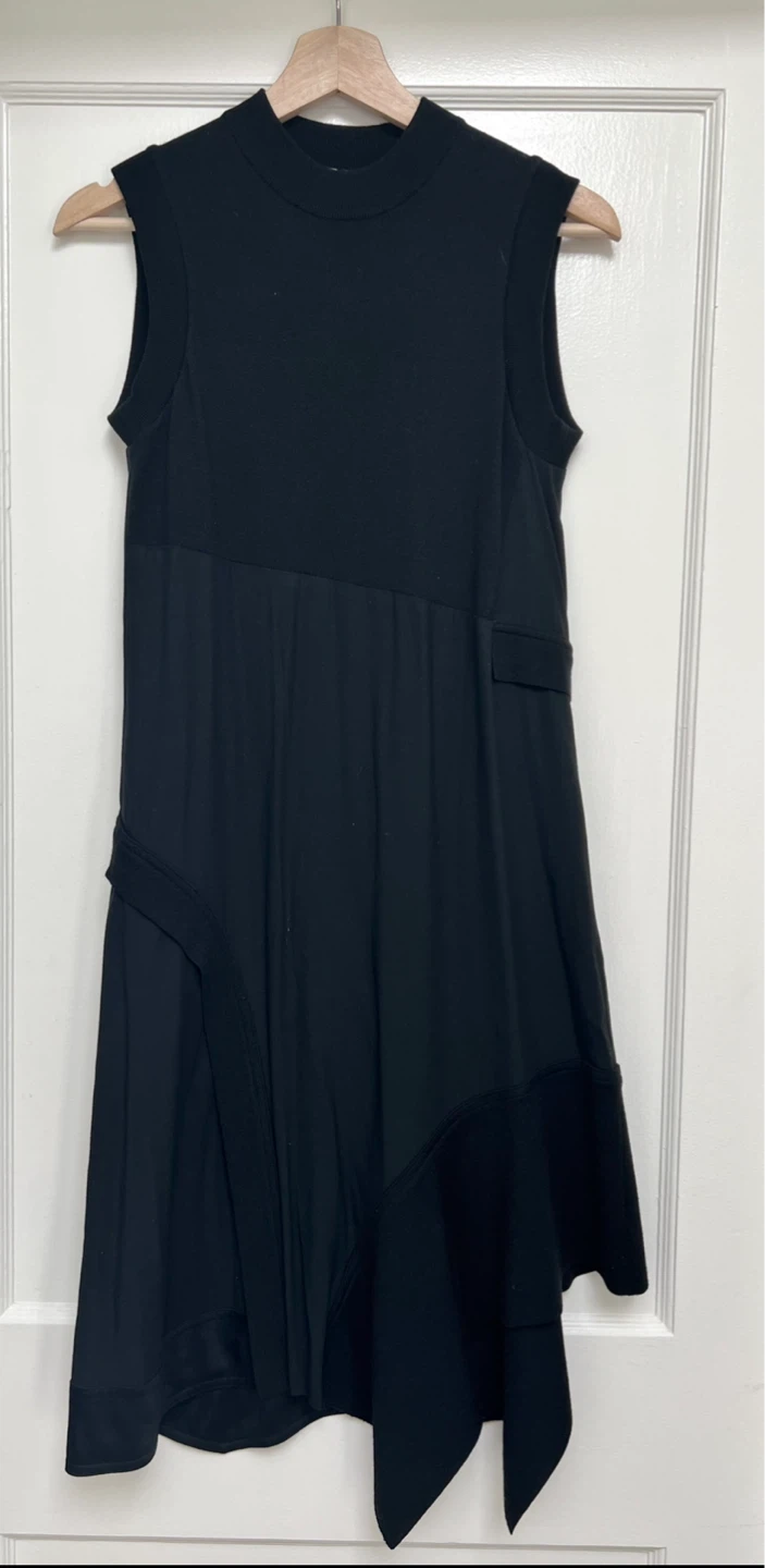 DKNY Black Asymmetrical Sleeveless Dress