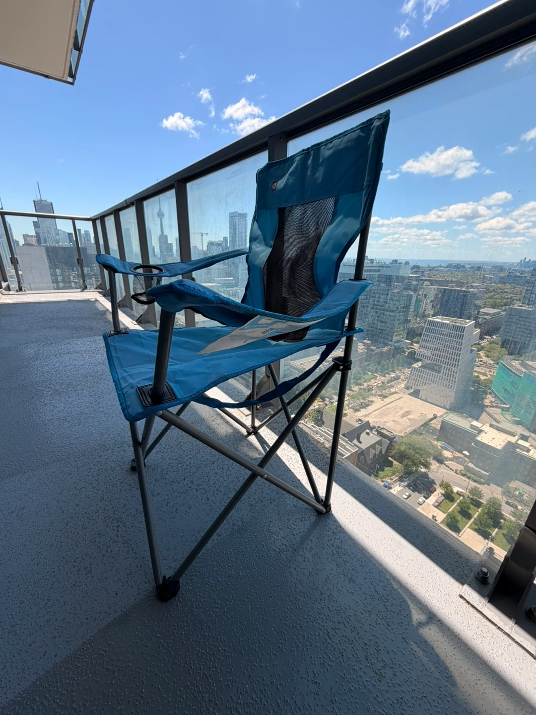 Blue Folding Camp Chair with Cup Holder - photo 2