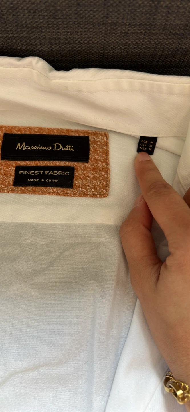 Men’s Massimo Dutti White Button-Down Shirt with Elbow Patches - photo 2
