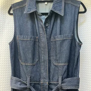 NEW Wide Leg Denim Jumpsuit with Belt
