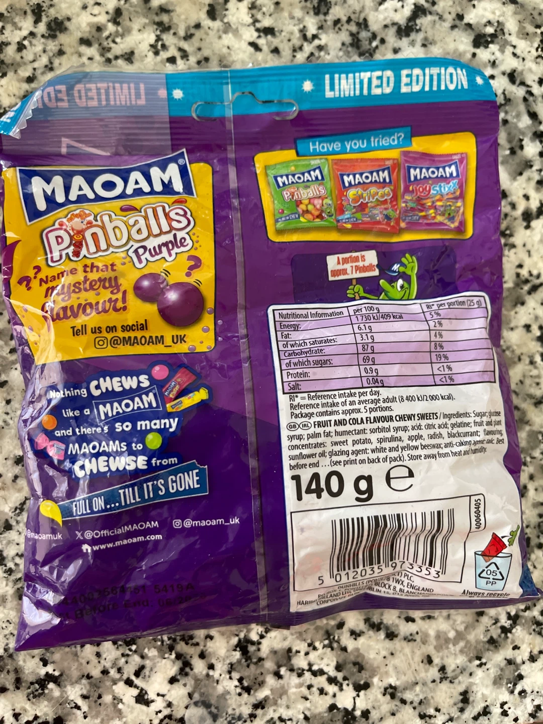 MAOAM Pinballs Purple Limited Edition Chewy Sweets - photo 2