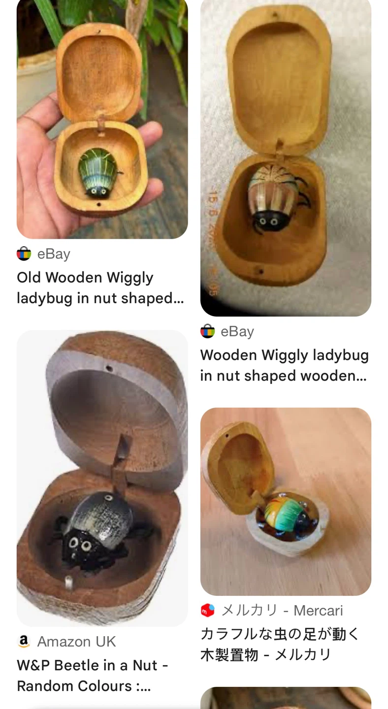 Vintage Wooden Ladybug in Nut-Shaped Box - photo 2