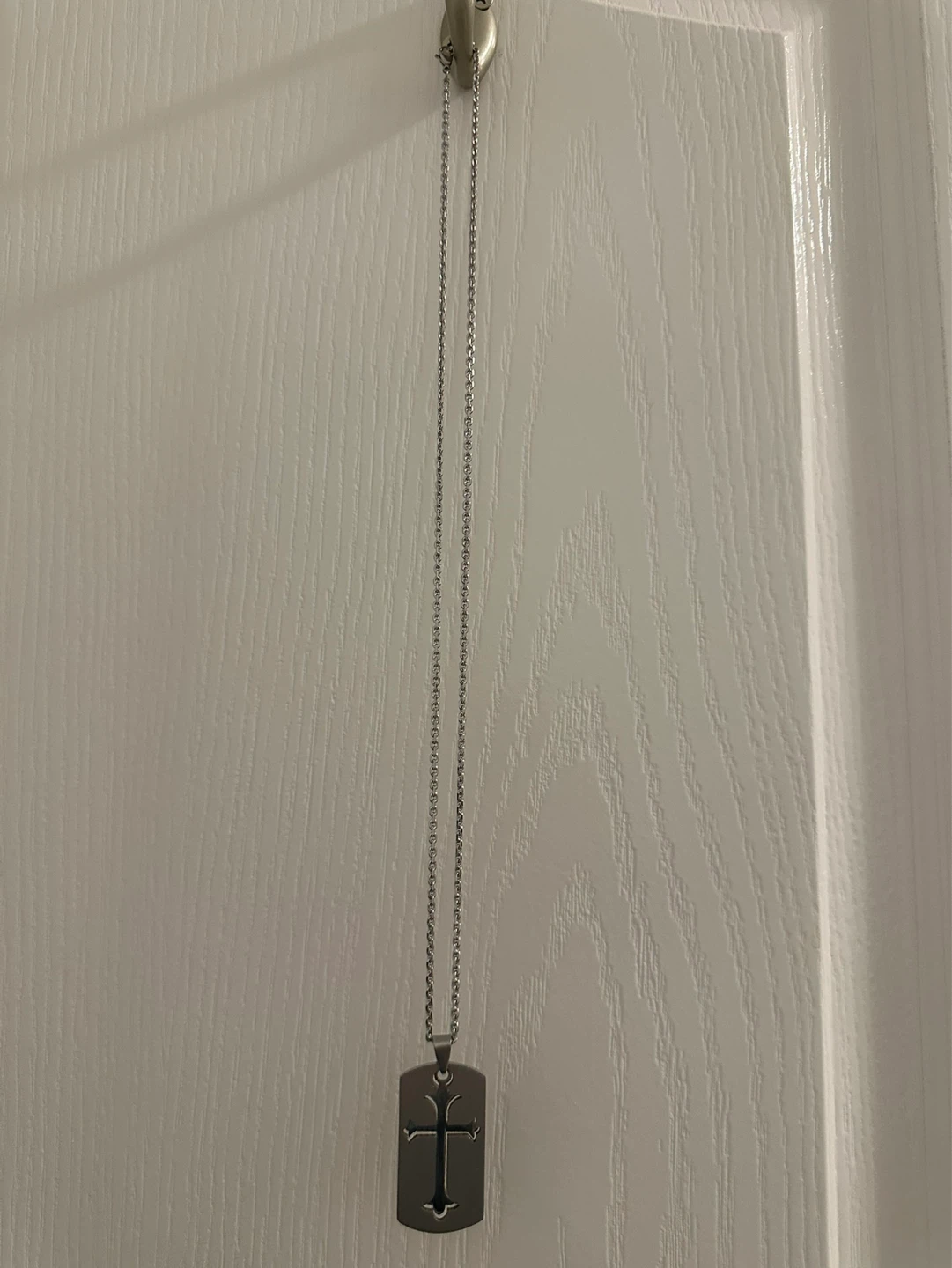 Men's Stainless Steel Cross Dog Tag Necklace - photo 2