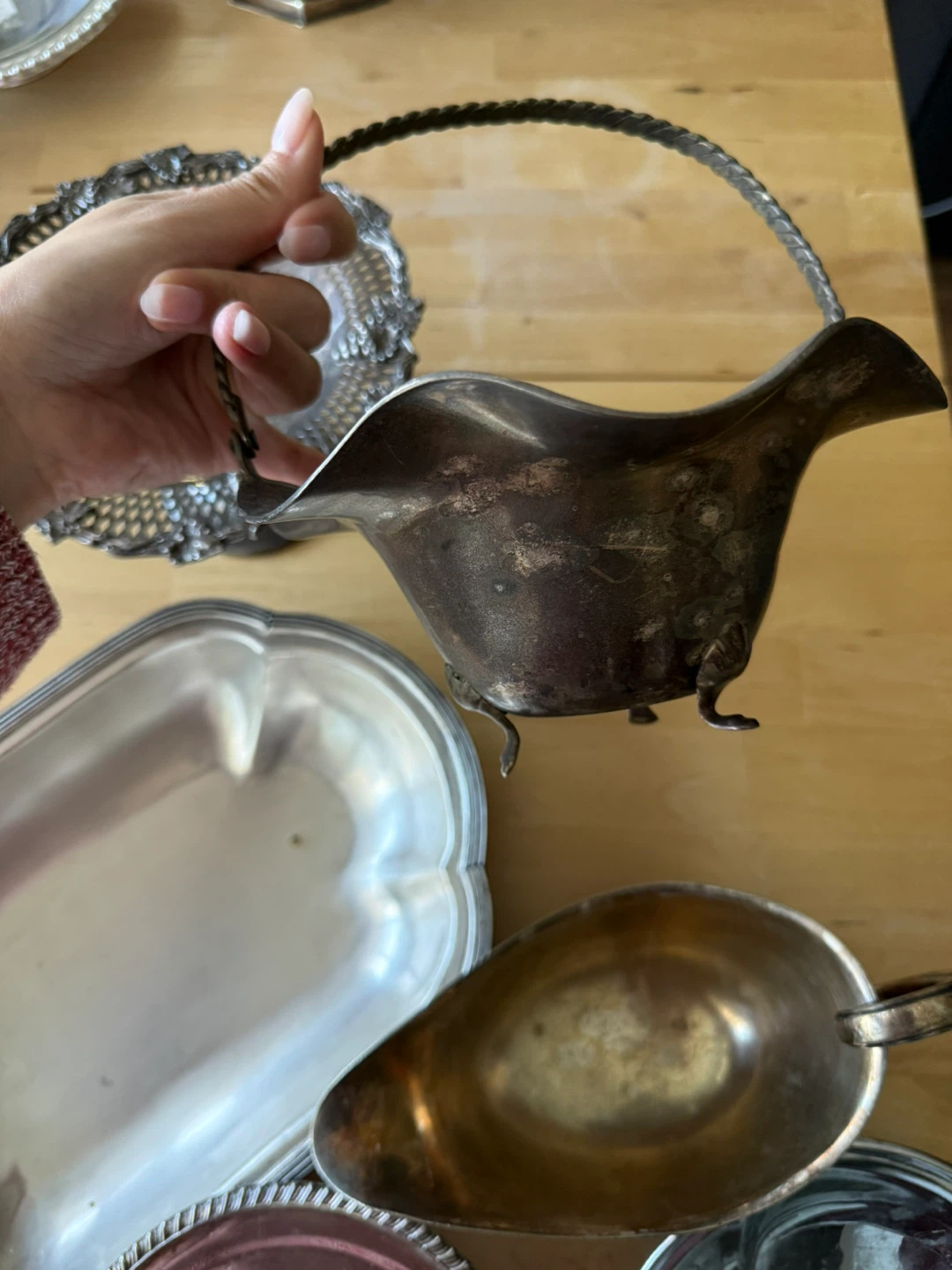 Serving ware / gravy boat / platter / fruit bowl / silverware - photo 5