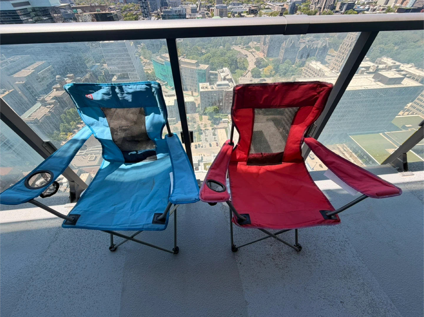 2 Folding Camp Chairs with Cup Holders