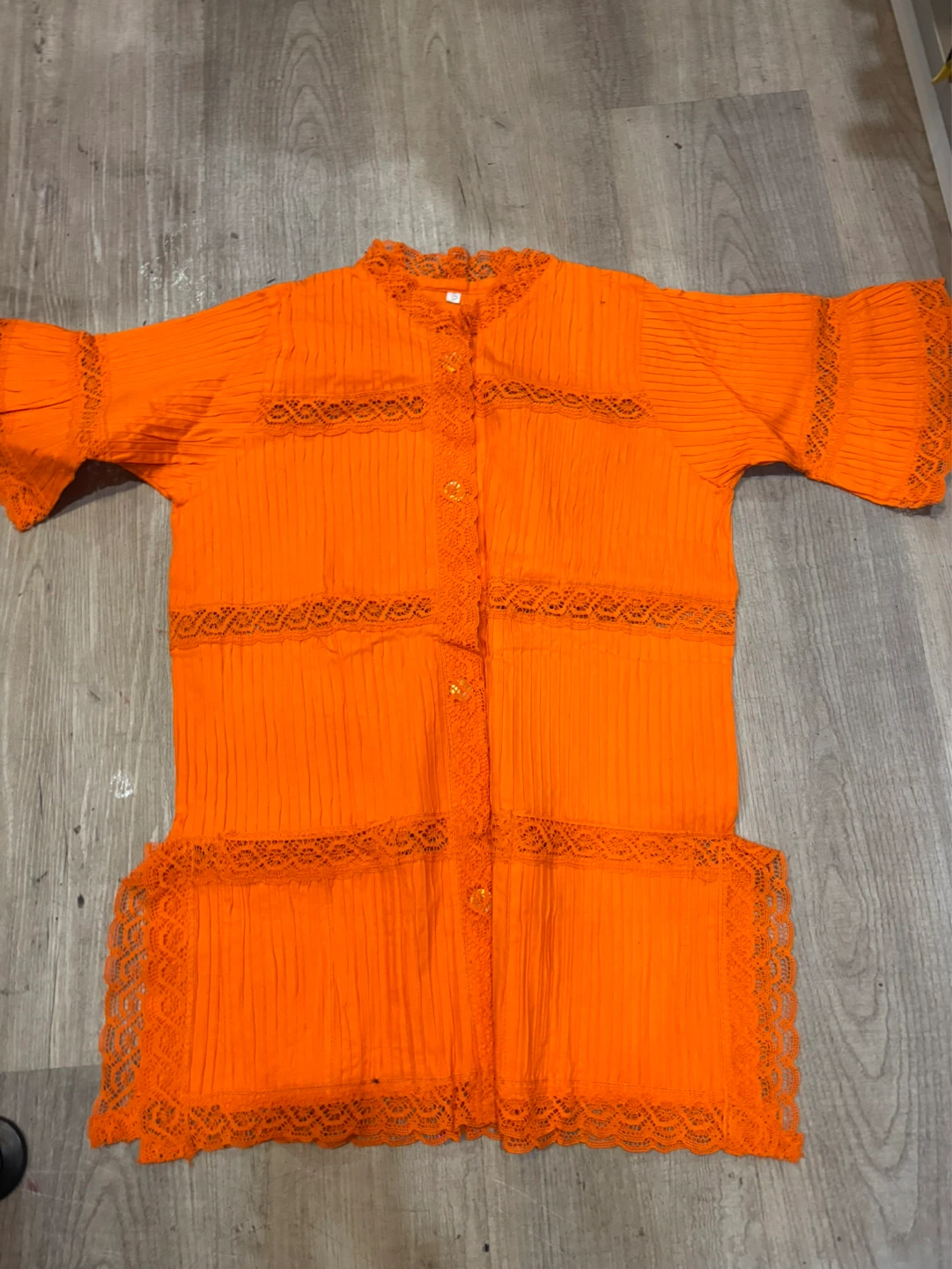 Orange Lace Trimmed Blouse - photo 2