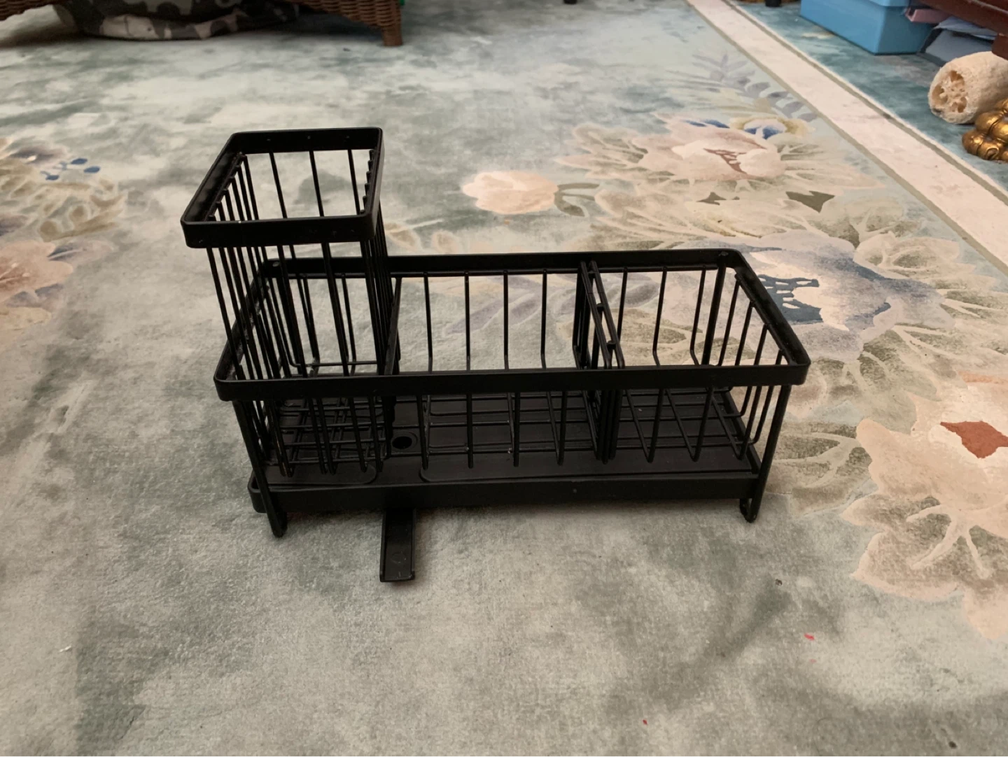 Black Metal Kitchen Sink Caddy Organizer
