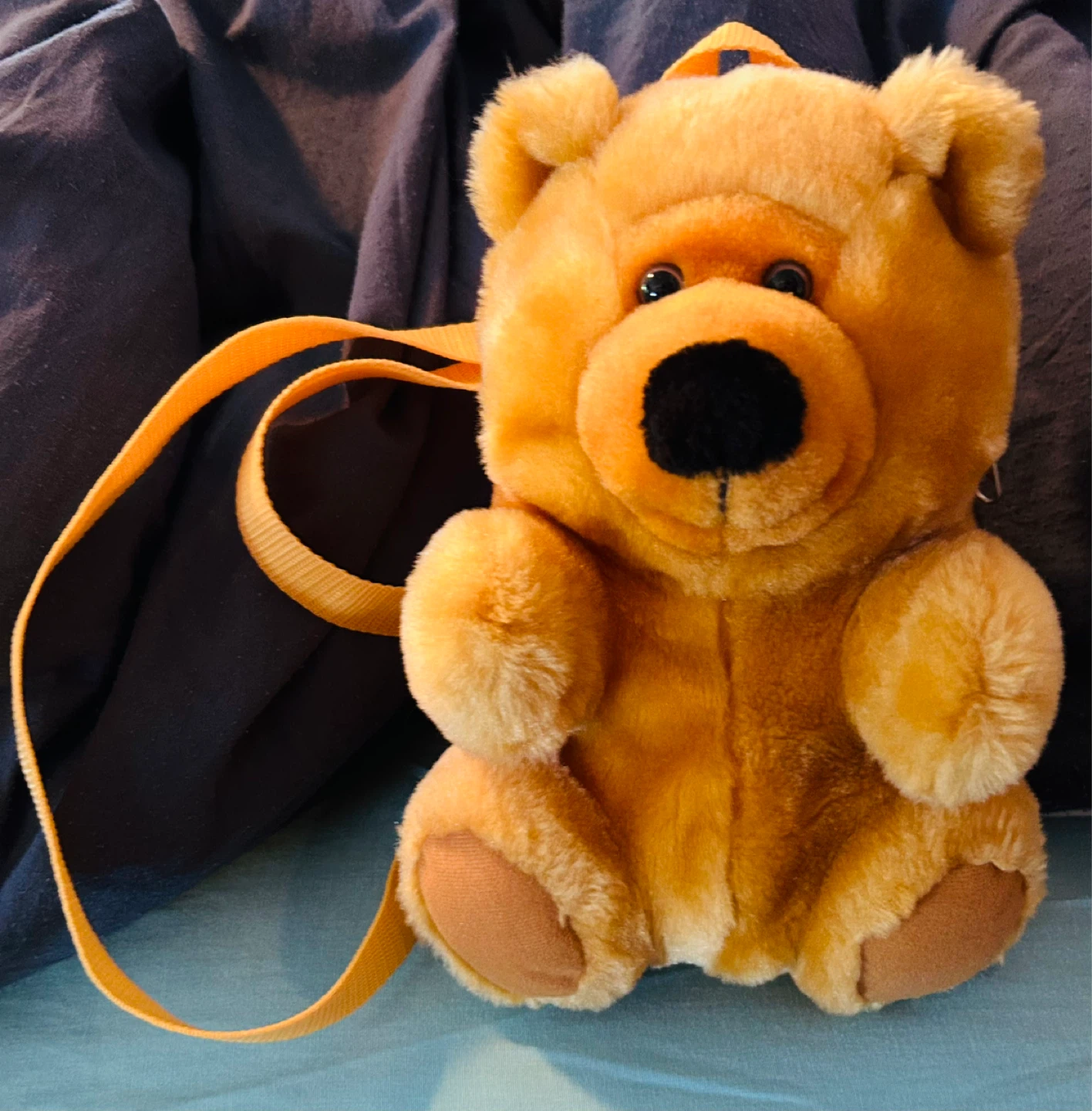 Plush Orange Bear Backpack