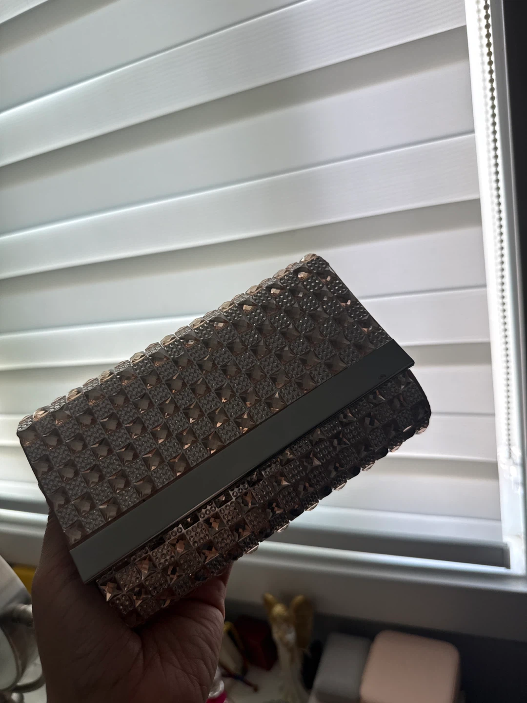 Sparkly Rose Gold Clutch Purse