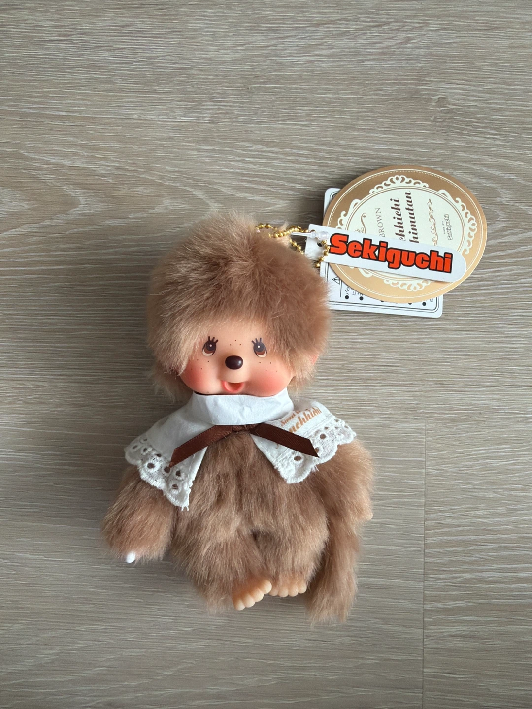Sekiguchi Monchhichi Brown Keychain Plush Toy