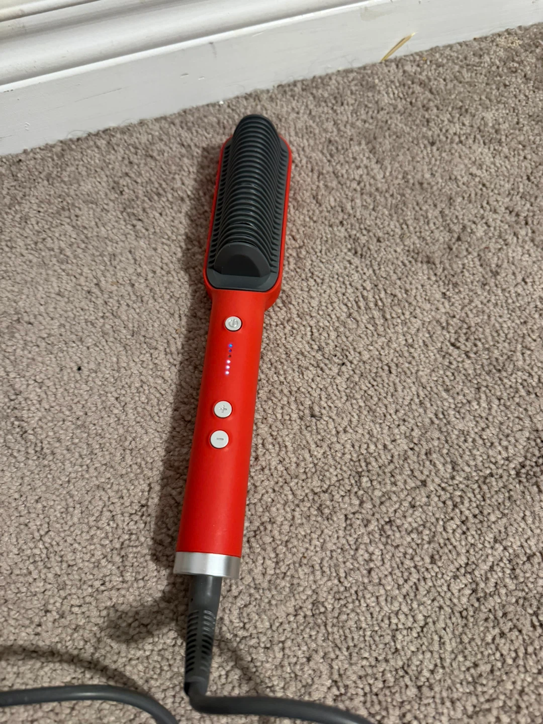 Red Hair Straightener Brush - photo 2