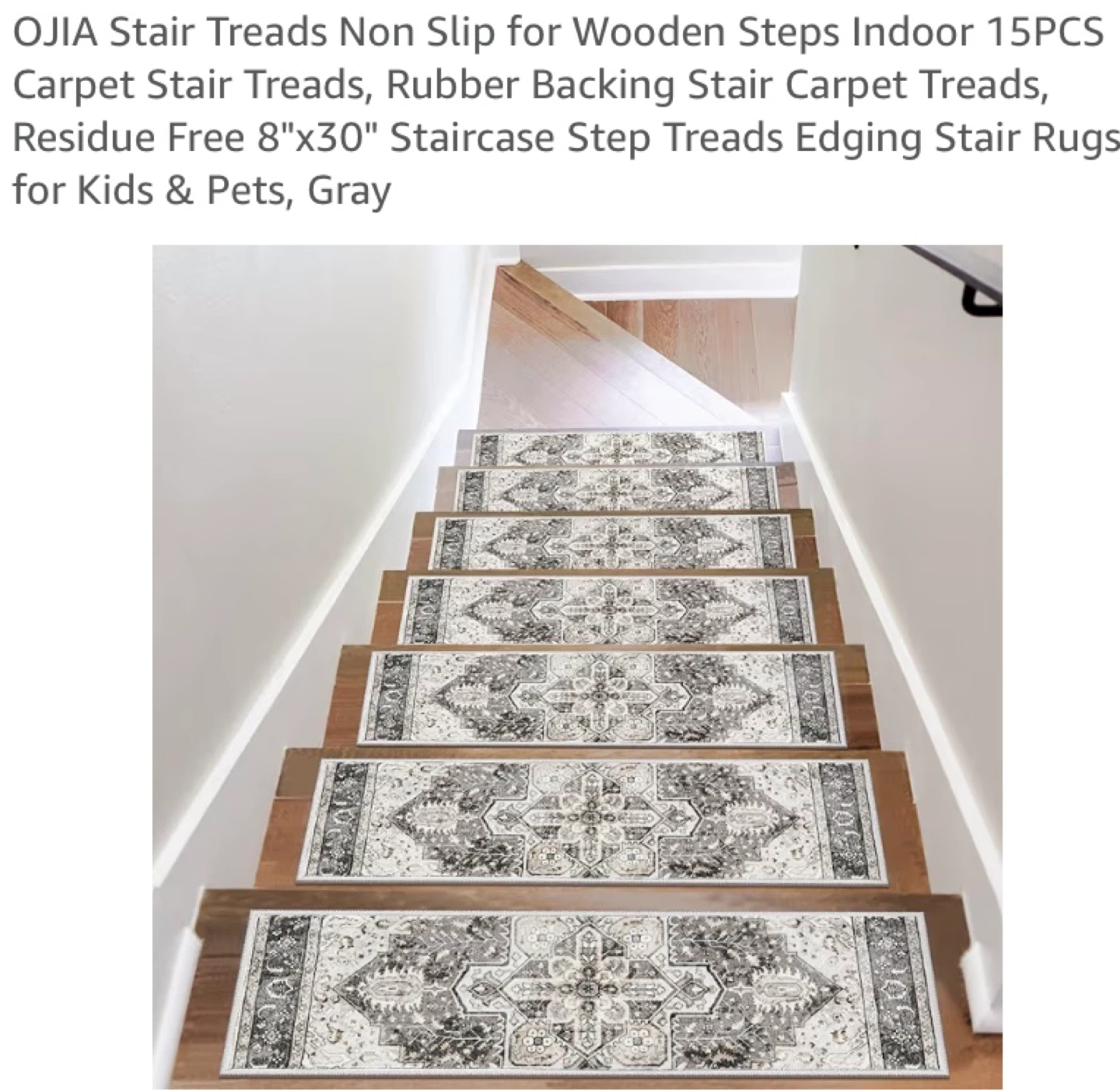 New Tan/Grey Patterned Carpet Stair Treads 15pcs