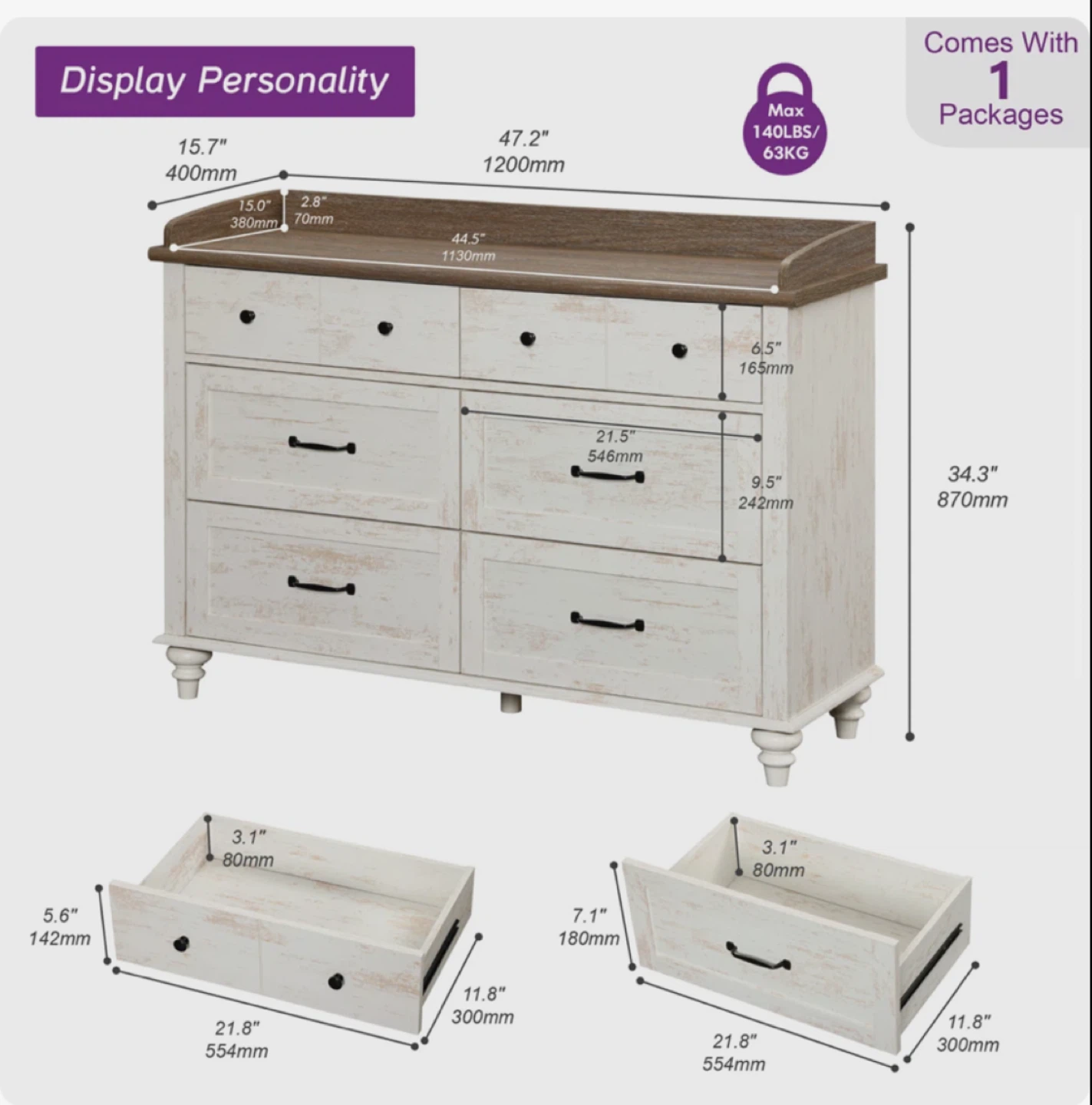 BRAND NEW Scarlett Kids 6-Drawer Dresser - photo 3