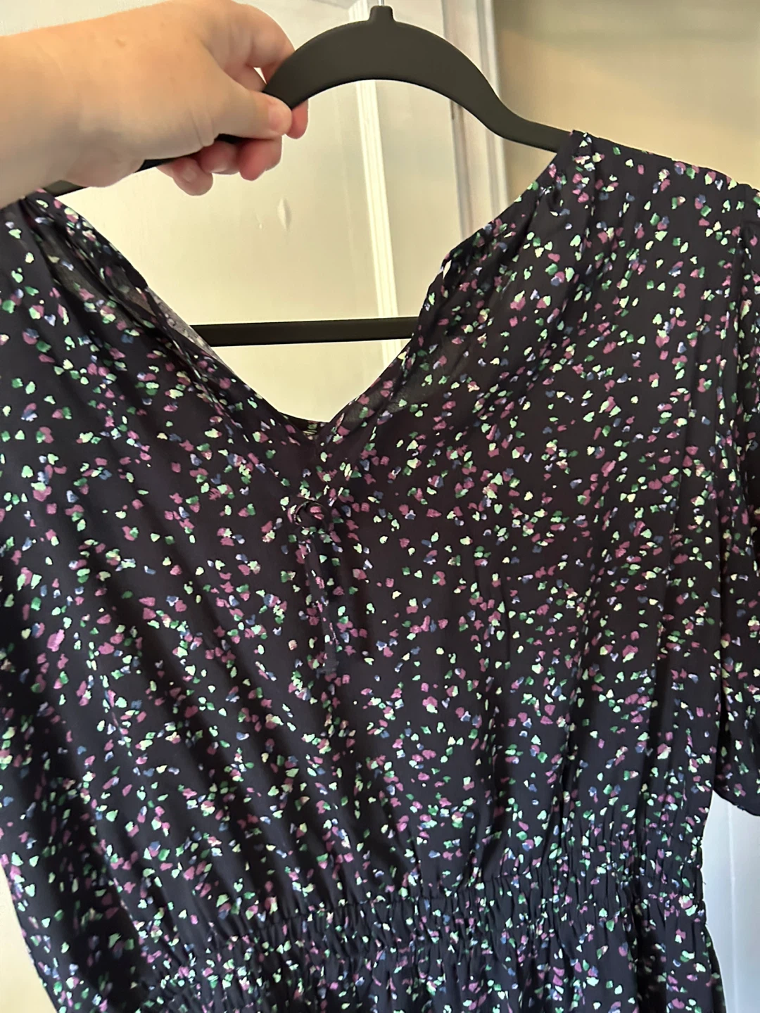 Navy Floral Print Midi Dress - photo 3