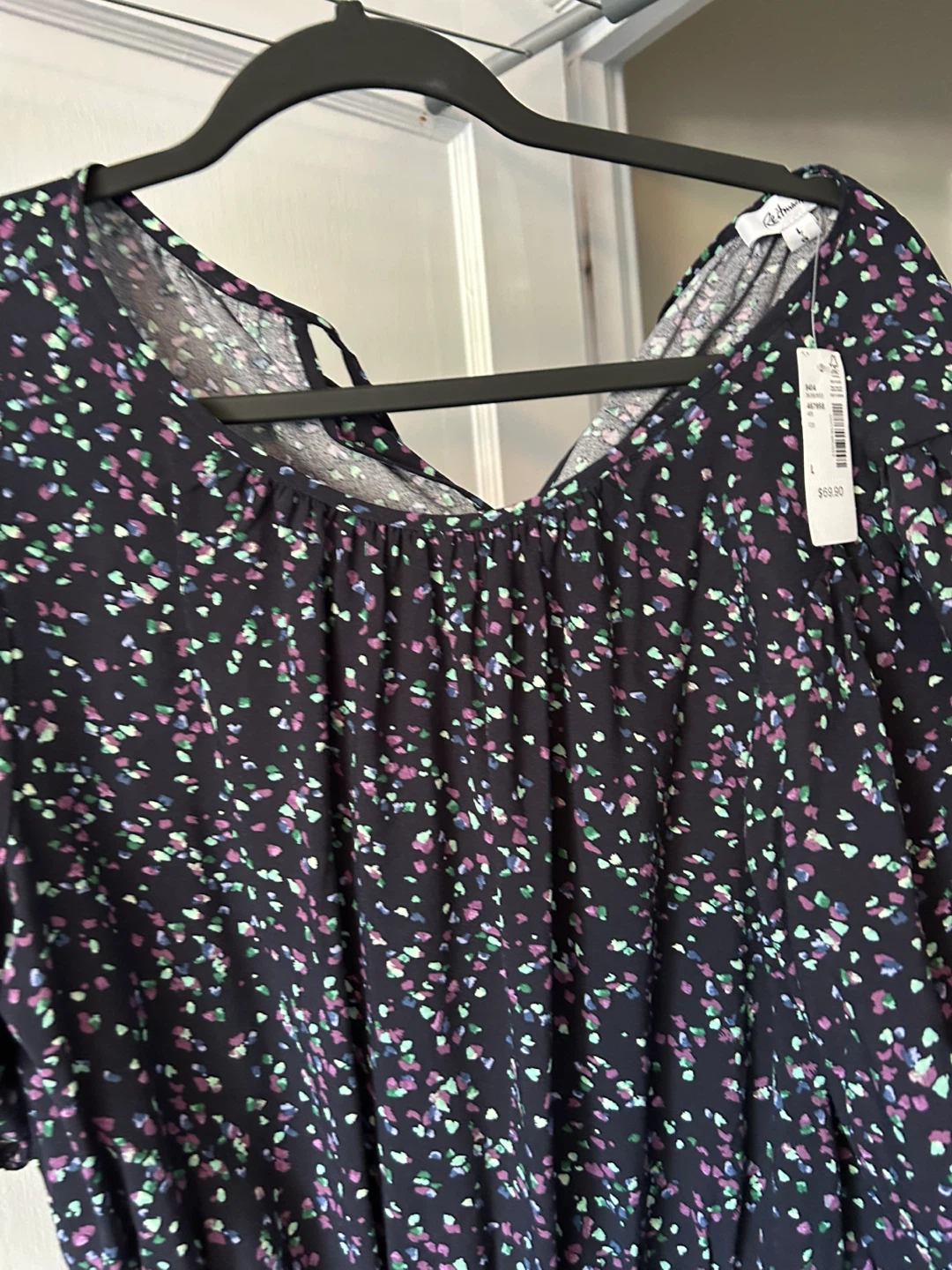 Navy Floral Print Midi Dress - photo 2