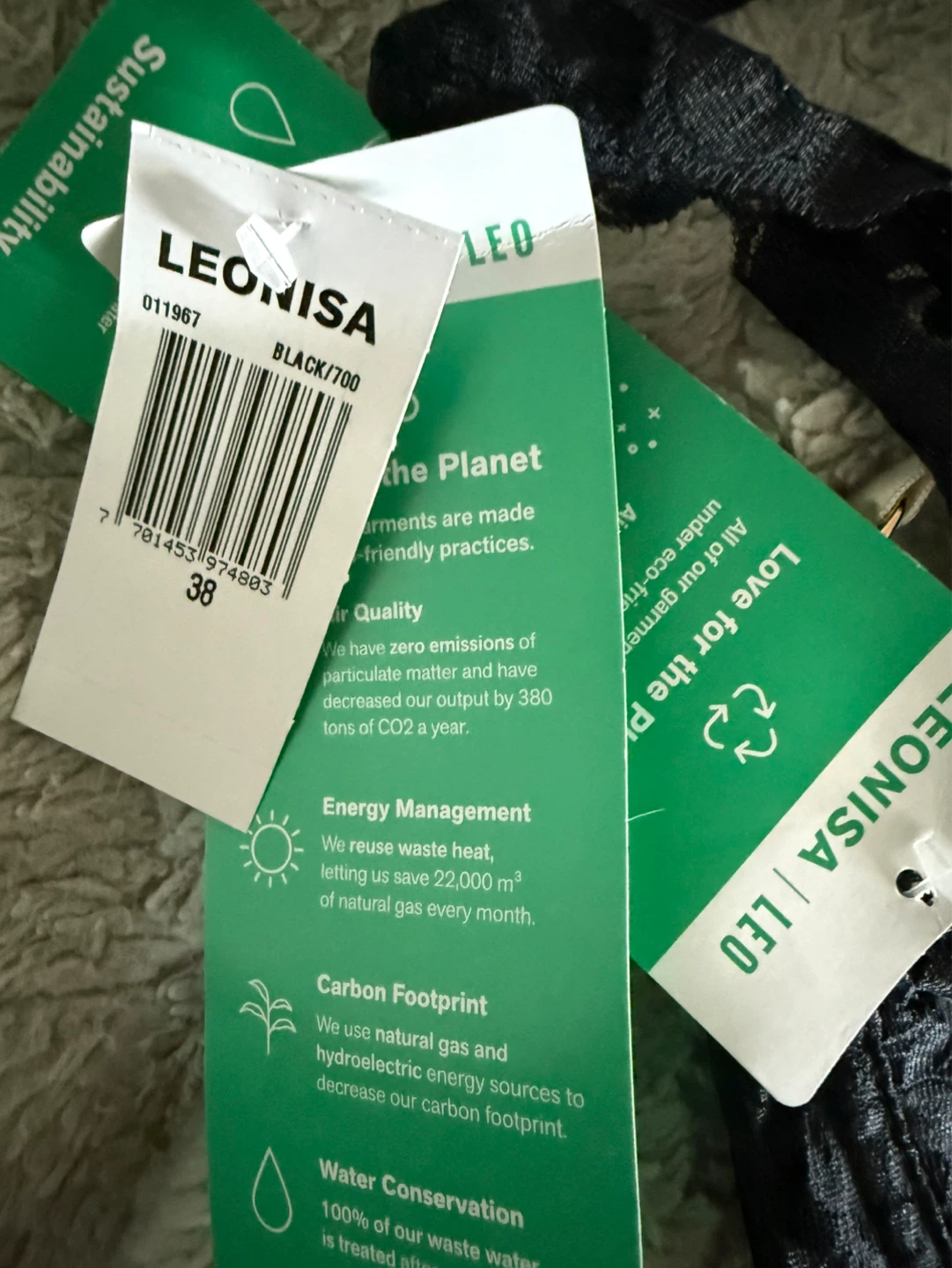 Size 38 (L/XL) Leonia LEO Black & White Lace Bralette Set - photo 2
