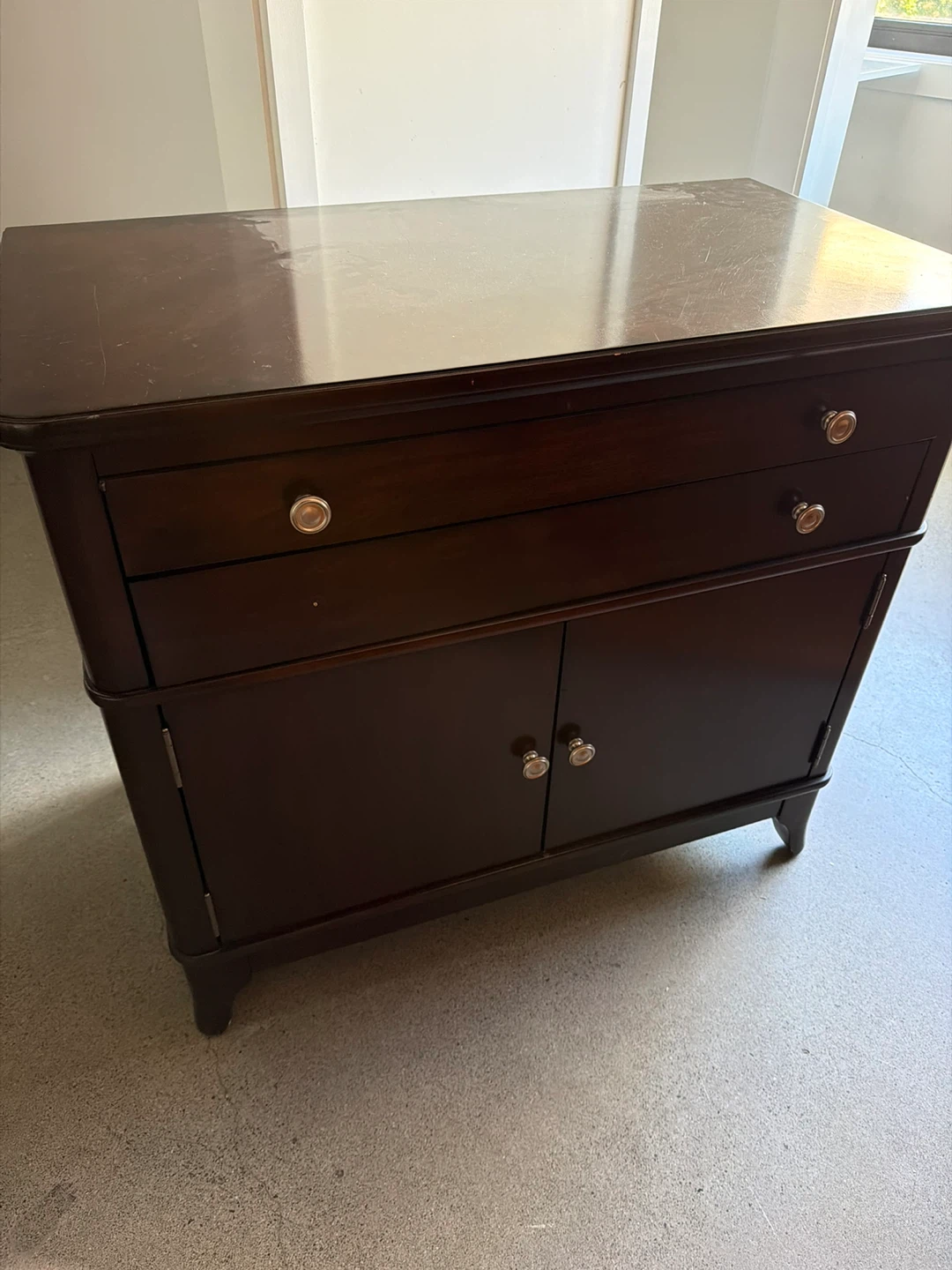 Solid Wood hidden desk with cabinets underneath
