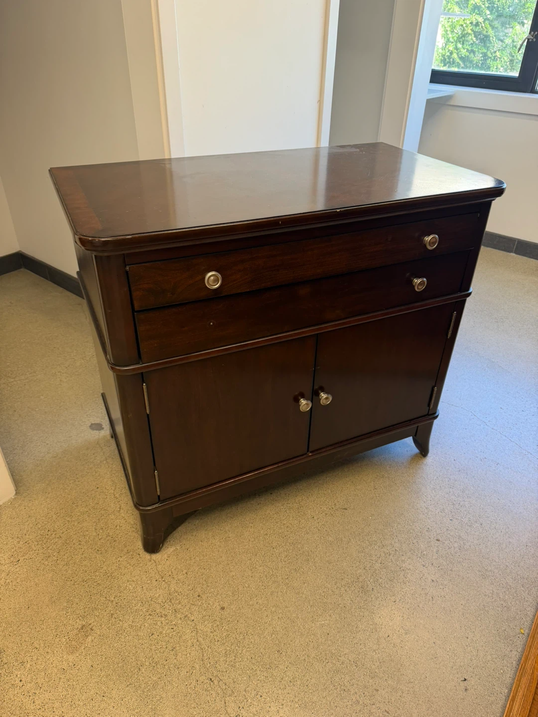 Solid Wood hidden desk with cabinets underneath - photo 2