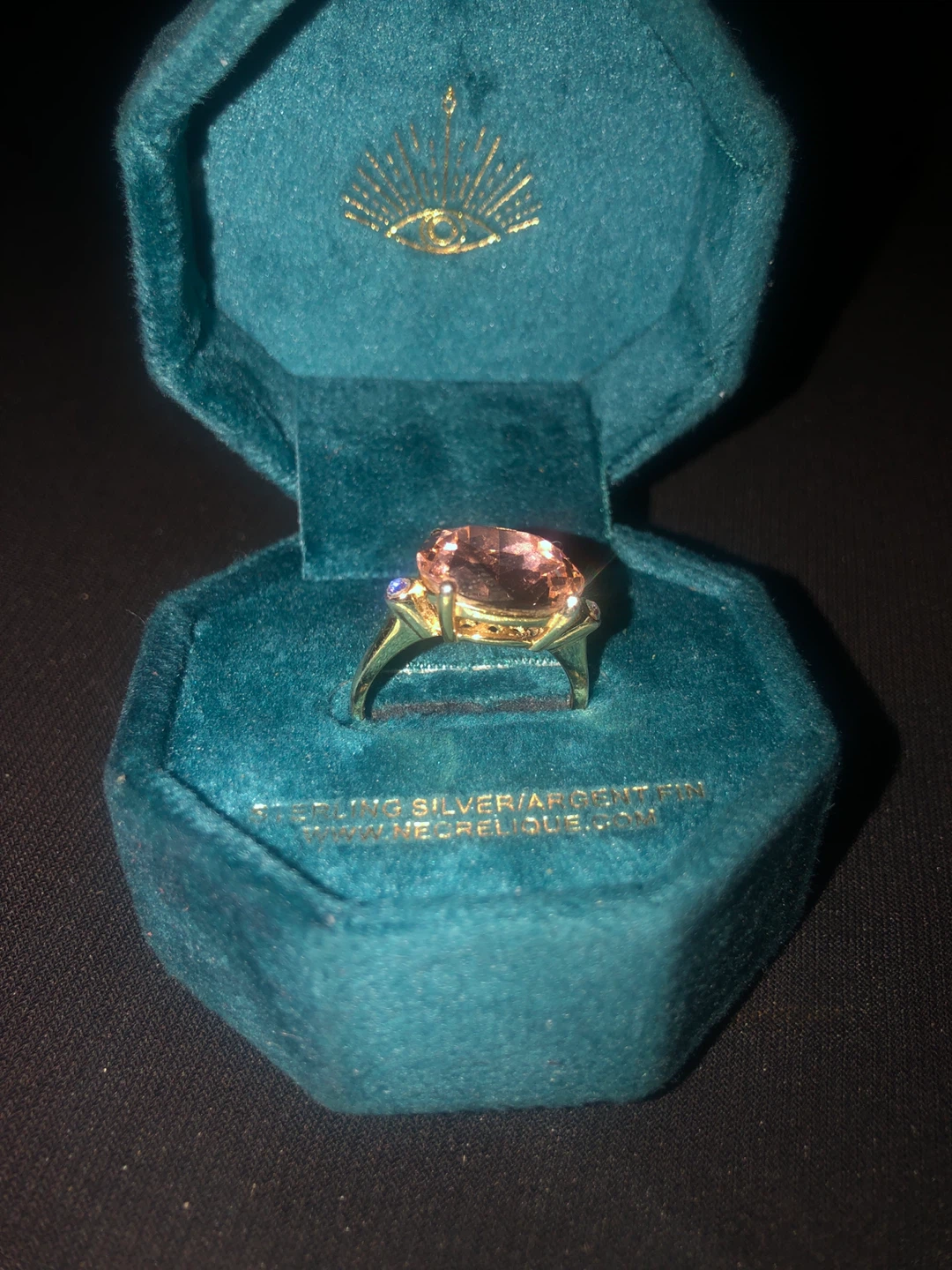 Morganite and Diamond Ring in Sterling Silver